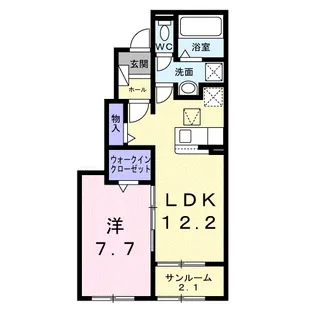 グリュンヴェルデ【1階】の間取り