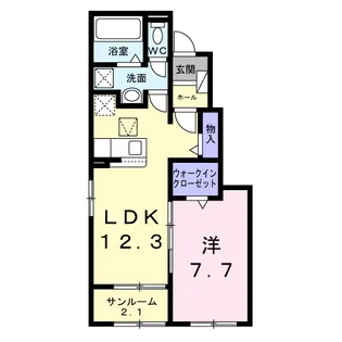 グリュンヴェルデ【1階】の間取り