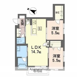 CASA ニックスⅤ【1階】の間取り