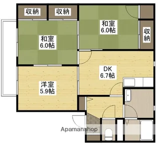アバンティ石井城【2階】の間取り