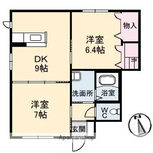 スカイロード A棟【1階】の間取り