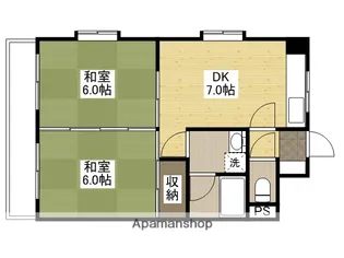 ジョイパレス南観音【606号室】の間取り
