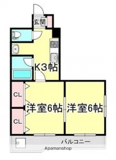 第3メゾン庚午【8階】の間取り