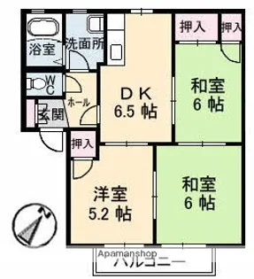 ディアス南幸 B棟【2階】の間取り
