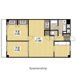 ビアビアンカマツヲ【6階】の間取り