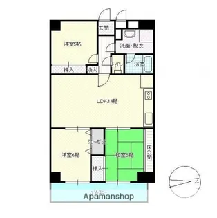 ビアビアンカマツヲ【13階】の間取り
