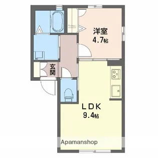 シャーメゾン学園前【1階】の間取り