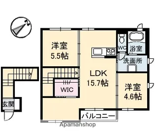 エクレール長楽寺A棟【2階】の間取り