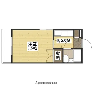 第2コーポ倉本【3階】の間取り