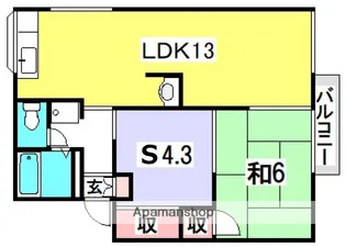新田ハイツA棟【1階】の間取り