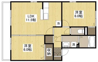ハーミテージA棟【2階】の間取り