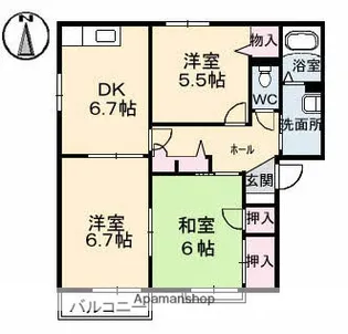 フォーレス阿品【2階】の間取り