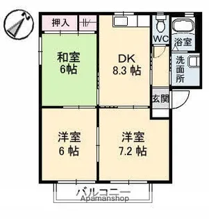 グリーンクレスト【1階】の間取り