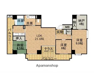 上幟町ハイム【401号室】の間取り
