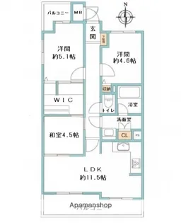 ジェイシティ橋本町音楽大学前【6階】の間取り