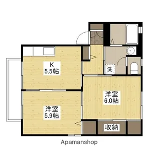 カーサアミーガD棟【2階】の間取り
