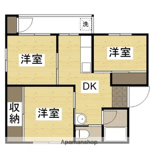 川本鏡が丘ビル【3階】の間取り