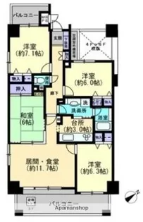 アーバンビュー平和公園【5階】の間取り