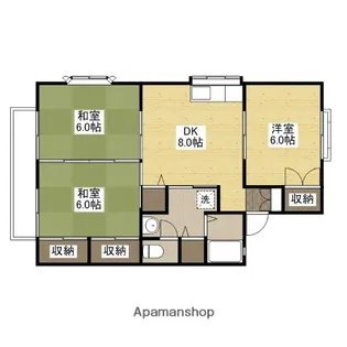 セジュール野北C棟【2階】の間取り