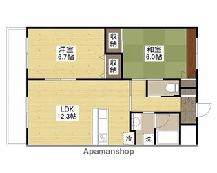 ミニヨンフルールAWA【2階】の間取り