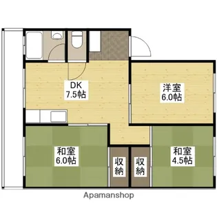 御堂マンション【4階】の間取り