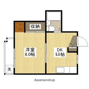 コーポカワモト【1階】の間取り