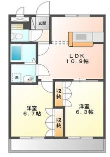 ベルジュ2番館【2階】の間取り