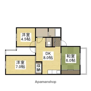 第1角谷ハイム【3階】の間取り