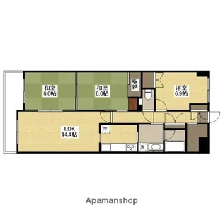 ホウライツルビル【5階】の間取り