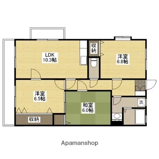 グランボヌール上安【3階】の間取り