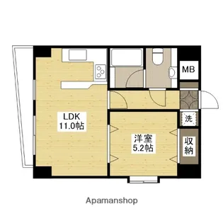 マーキュリーシティ壱番館【2階】の間取り