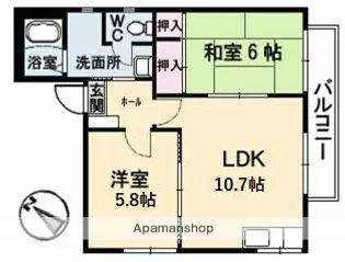 フレグランス草津東【2階】の間取り