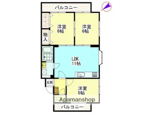 ハイコーポヤスダ5【2階】の間取り