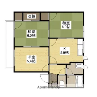 プレジオ泉田【1階】の間取り