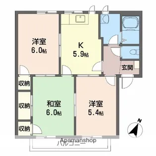 プレジオ泉田【1階】の間取り