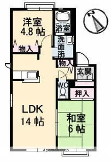 ディアス立村 A棟【1階】の間取り