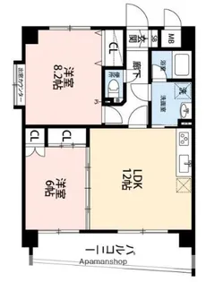 木村ビル 対駱荘【2階】の間取り