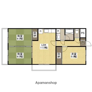 サンルート井上【2階】の間取り