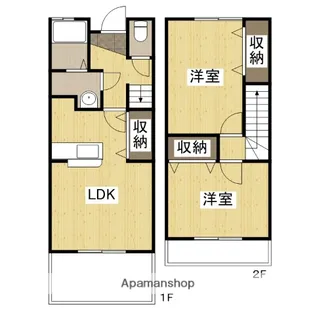 シャレーミヤモトF【1階】の間取り