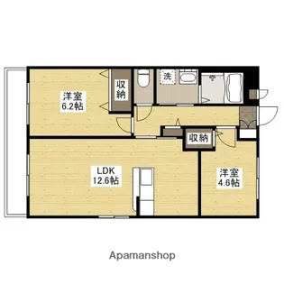 2LDKの間取り画像