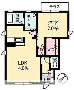 シャーメゾン紫明【1階】の間取り