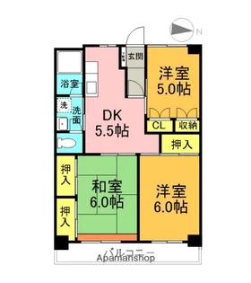 下田ハイツ【5階】の間取り
