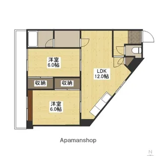 下田ハイツ【4階】の間取り