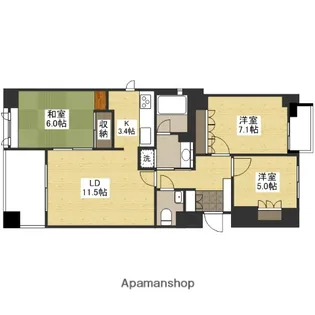 ヴィラシオン古江東【5階】の間取り