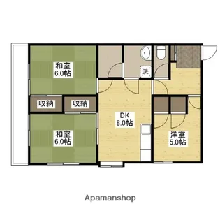 サンパレス温品【2階】の間取り