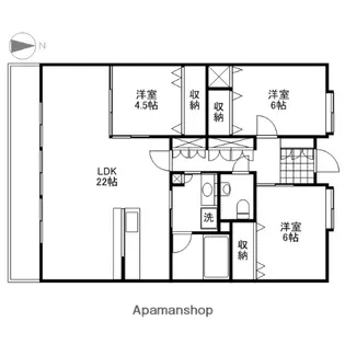 ルミナスサンシャーレ古江東【803号室】の間取り