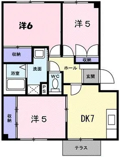 タウンヒルズN【1階】の間取り