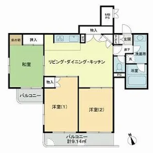 ライオンズマンション古江東【2階】の間取り