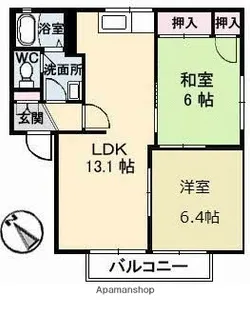 エクセル向井A棟【2階】の間取り