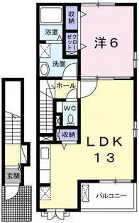 ハピネス 沼田【2階】の間取り